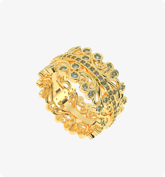 Diamond Crown Halo Ring